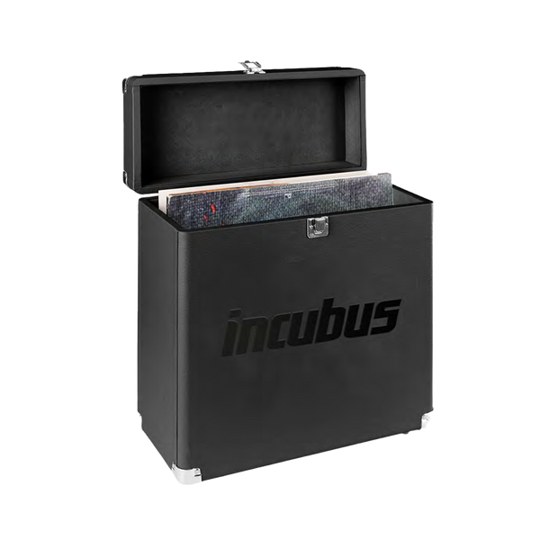 Black vinyl carrying case featuring Incubus branding for stylish record storage