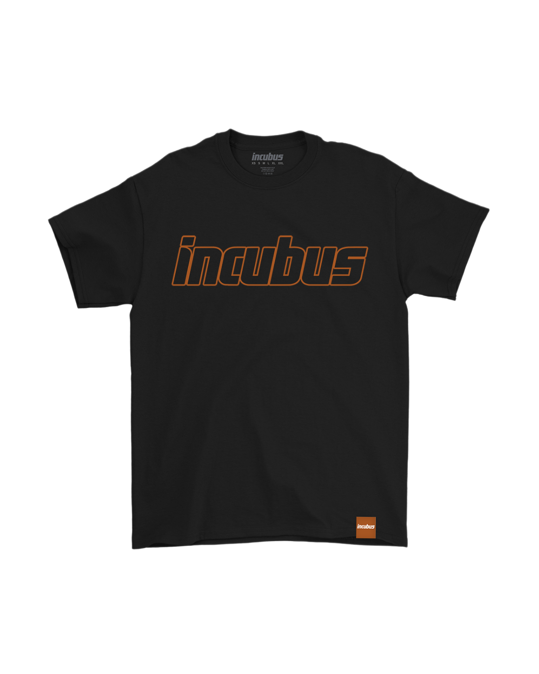 ORANGE LOGO OUTLINE BLACK TEE