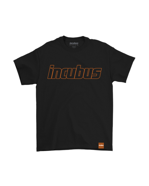 ORANGE LOGO OUTLINE BLACK TEE