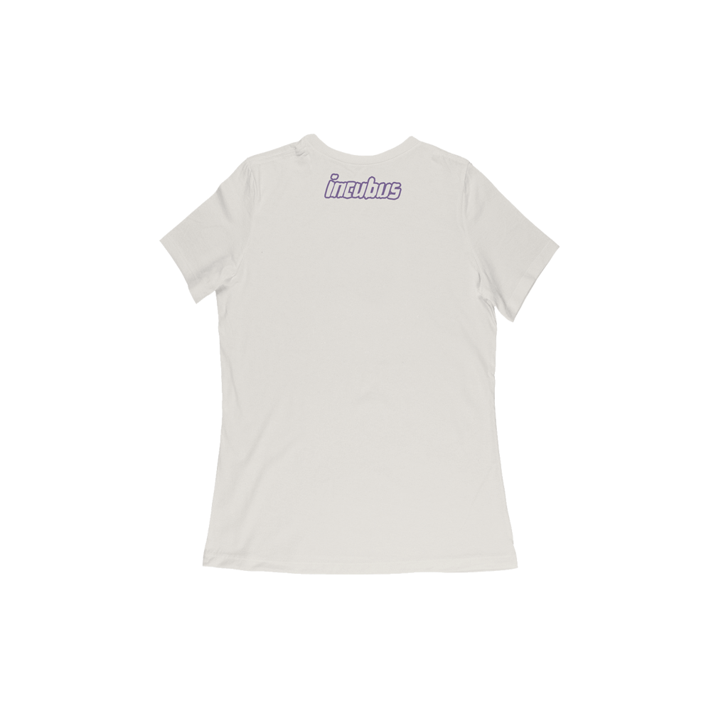 White t-shirt with purple logo on back for Just a Phase Natural Girl Tee design