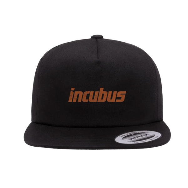 Incubus Embroidered Logo Flat Bill Hat Black