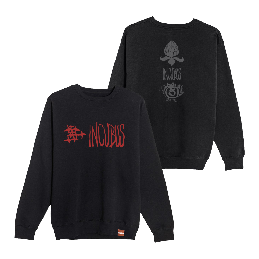 Incubus Crows Black Crewneck Fleece