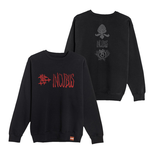 Incubus Crows Black Crewneck Fleece
