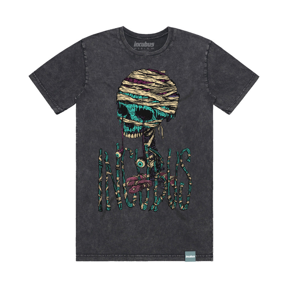 Mummy Skull Mineral Wash Tee | Incubus Store